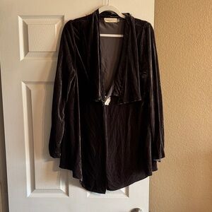 Johnny Was 4 Love And Liberty Dark Gray Velvet Cardigan